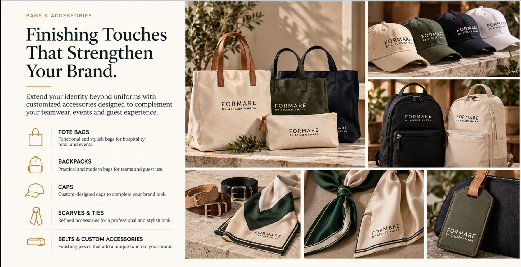 Branded bags and accessories